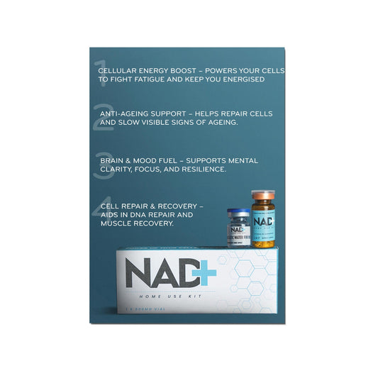 NAD+ home use kit packaging with text on a white background